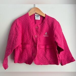 Vintage OshKosh B'gosh Pink Light Quilted Jacket Cardigan Embroidered 2T